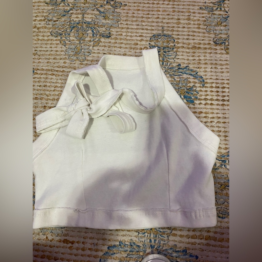 BDG White Halter Crop Top - Picture 3 of 6